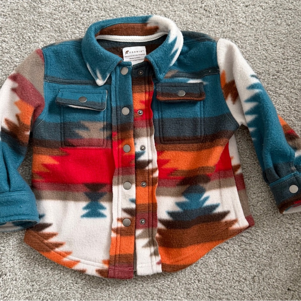 Kids Aztec Patterned Shacket